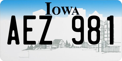 IA license plate AEZ981