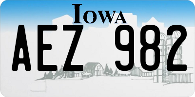 IA license plate AEZ982