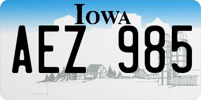 IA license plate AEZ985