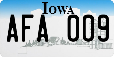 IA license plate AFA009