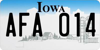 IA license plate AFA014