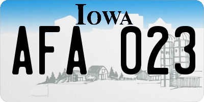 IA license plate AFA023
