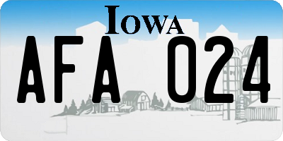 IA license plate AFA024