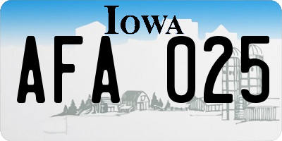 IA license plate AFA025