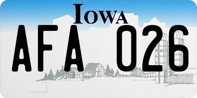 IA license plate AFA026