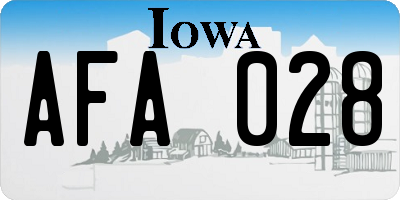 IA license plate AFA028