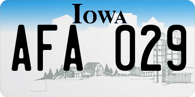 IA license plate AFA029