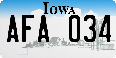 IA license plate AFA034