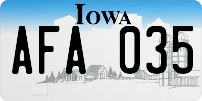 IA license plate AFA035