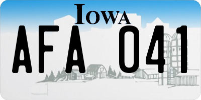 IA license plate AFA041