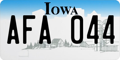 IA license plate AFA044