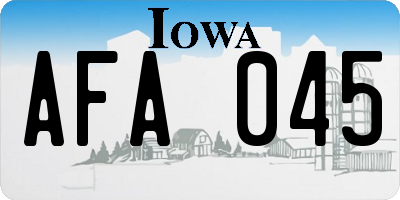 IA license plate AFA045