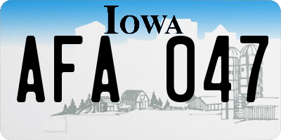 IA license plate AFA047