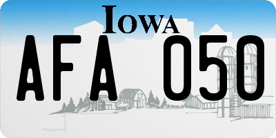 IA license plate AFA050