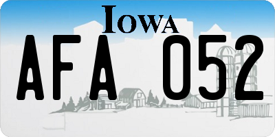 IA license plate AFA052