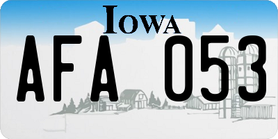 IA license plate AFA053
