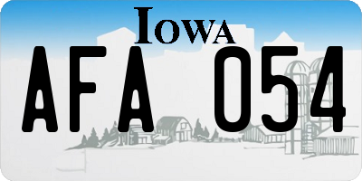 IA license plate AFA054