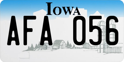 IA license plate AFA056