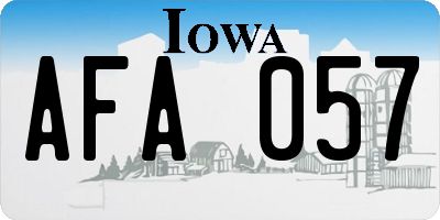 IA license plate AFA057