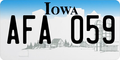 IA license plate AFA059