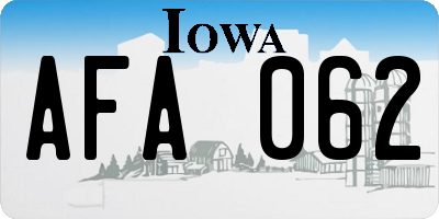 IA license plate AFA062