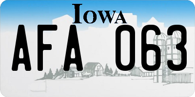 IA license plate AFA063