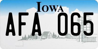 IA license plate AFA065