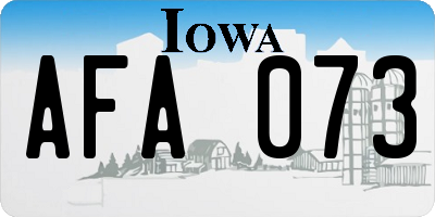 IA license plate AFA073