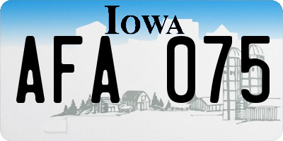 IA license plate AFA075