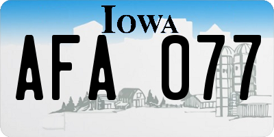 IA license plate AFA077