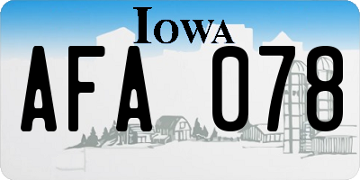 IA license plate AFA078