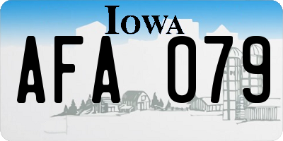 IA license plate AFA079