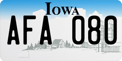IA license plate AFA080
