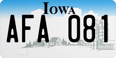 IA license plate AFA081