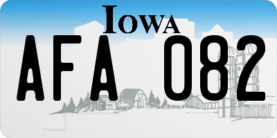 IA license plate AFA082