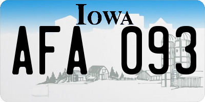 IA license plate AFA093