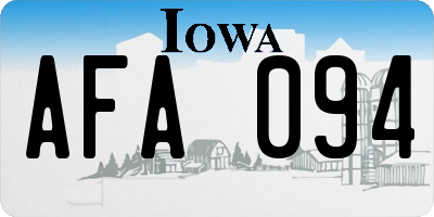 IA license plate AFA094