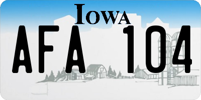 IA license plate AFA104