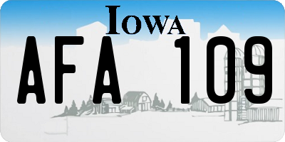 IA license plate AFA109