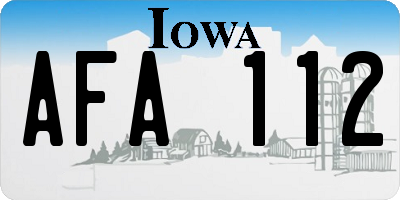 IA license plate AFA112