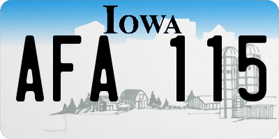 IA license plate AFA115