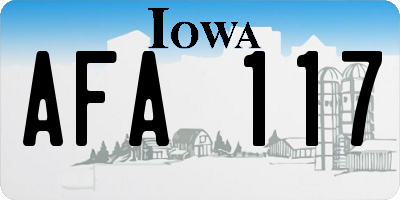 IA license plate AFA117