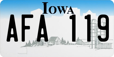 IA license plate AFA119