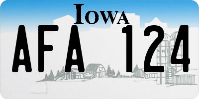 IA license plate AFA124