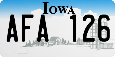 IA license plate AFA126
