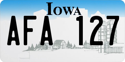 IA license plate AFA127