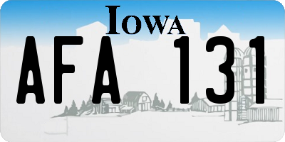IA license plate AFA131