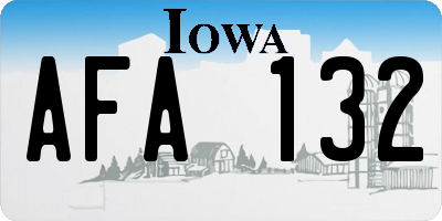 IA license plate AFA132