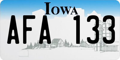 IA license plate AFA133