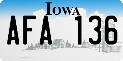 IA license plate AFA136